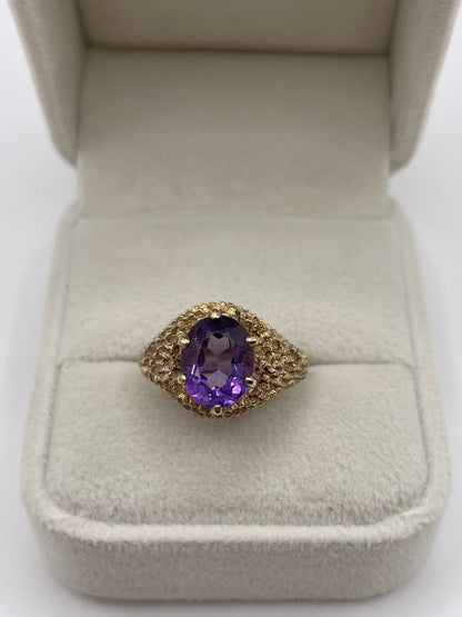 9ct gold amethyst ring