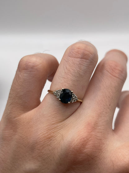 9ct gold sapphire and diamond ring