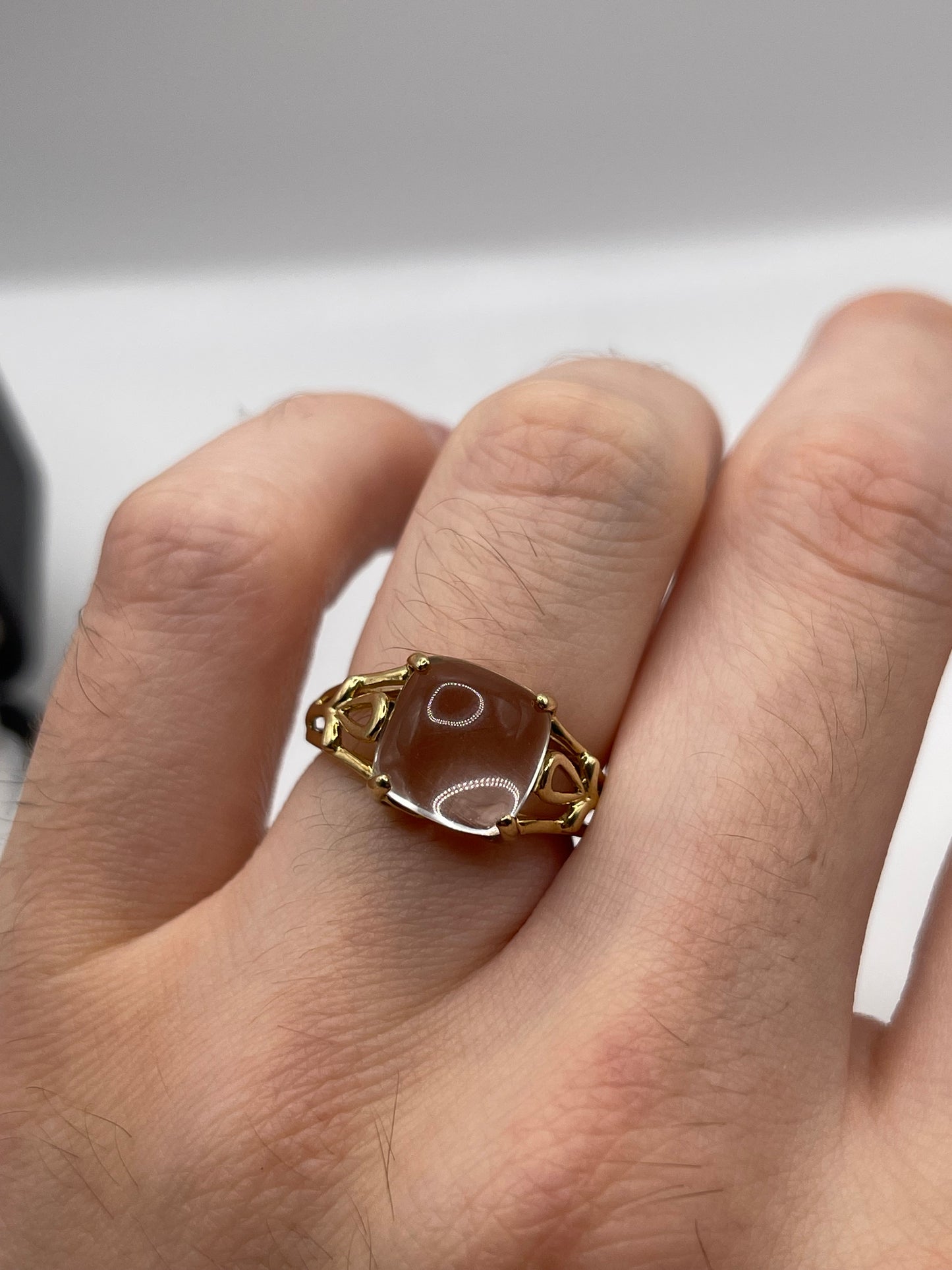 9ct gold rock Crystal ring