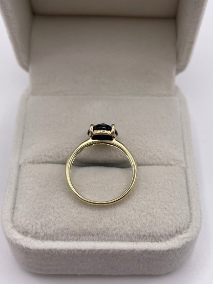 9ct gold black spinel ring
