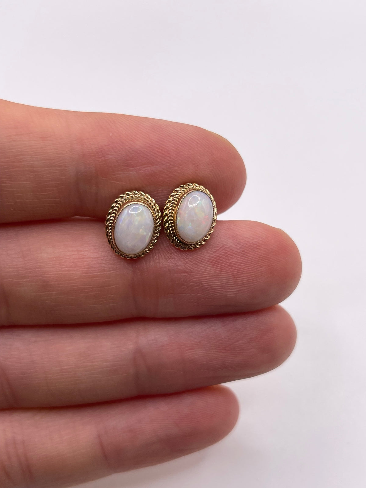 9ct gold opal earrings