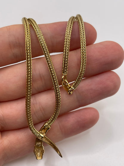 9ct gold ruby and diamond snake necklace