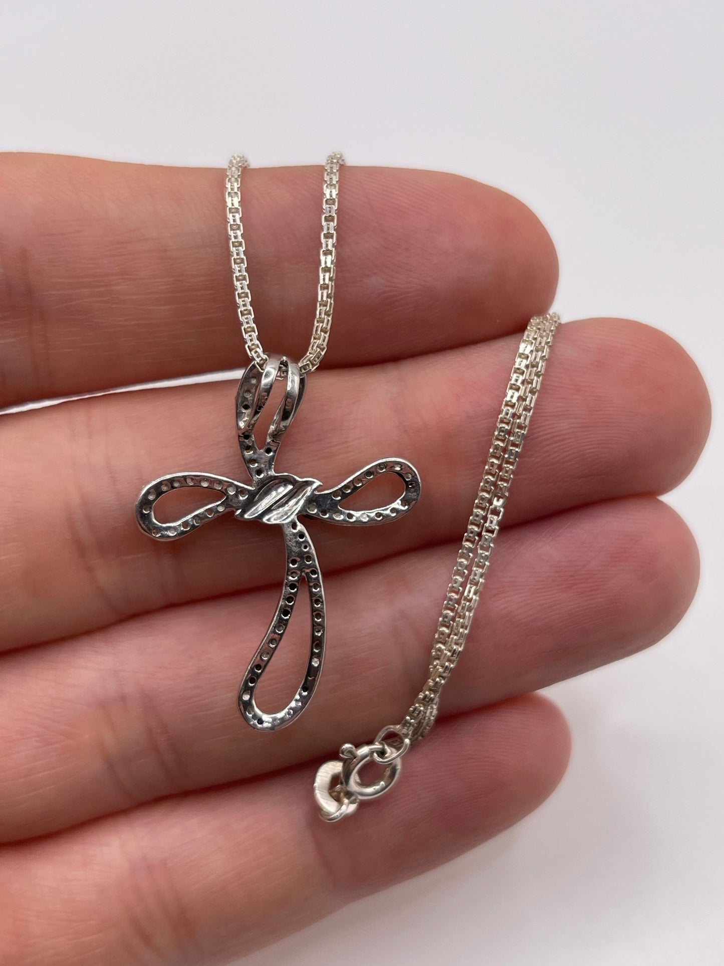 Silver diamond necklace
