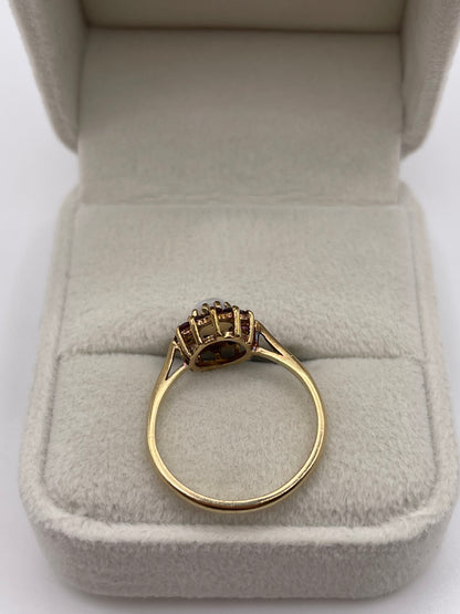 9ct gold opal and ruby ring