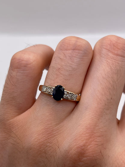 9ct gold sapphire and diamond ring