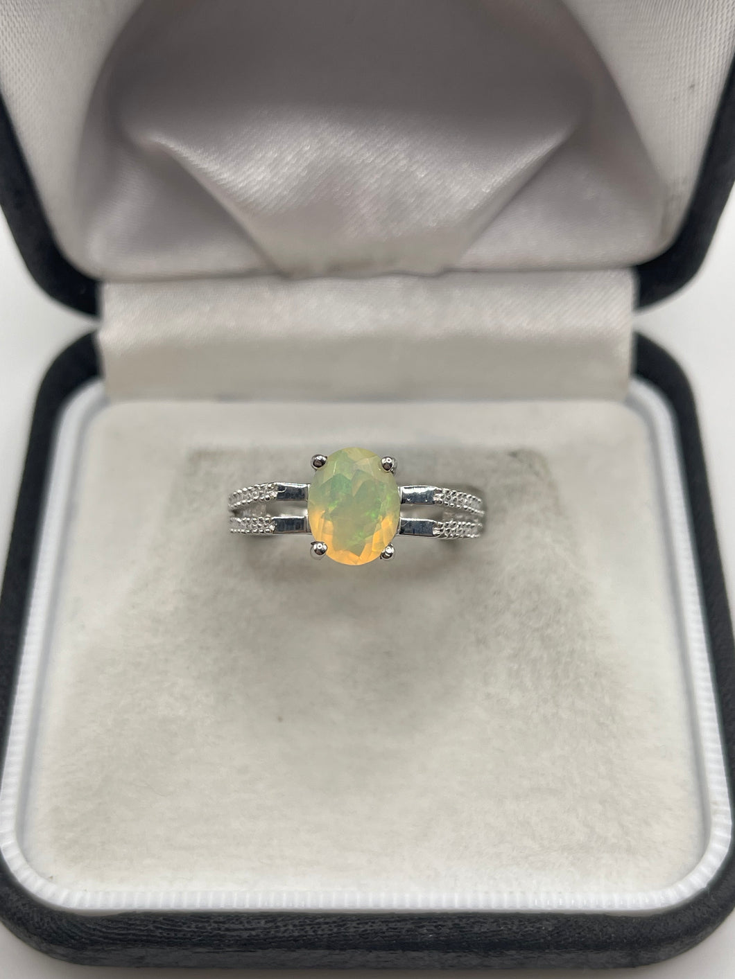 Silver opal ring