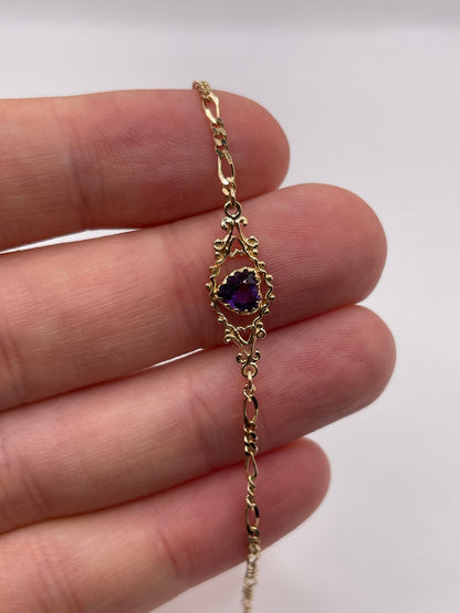 9ct gold amethyst bracelet