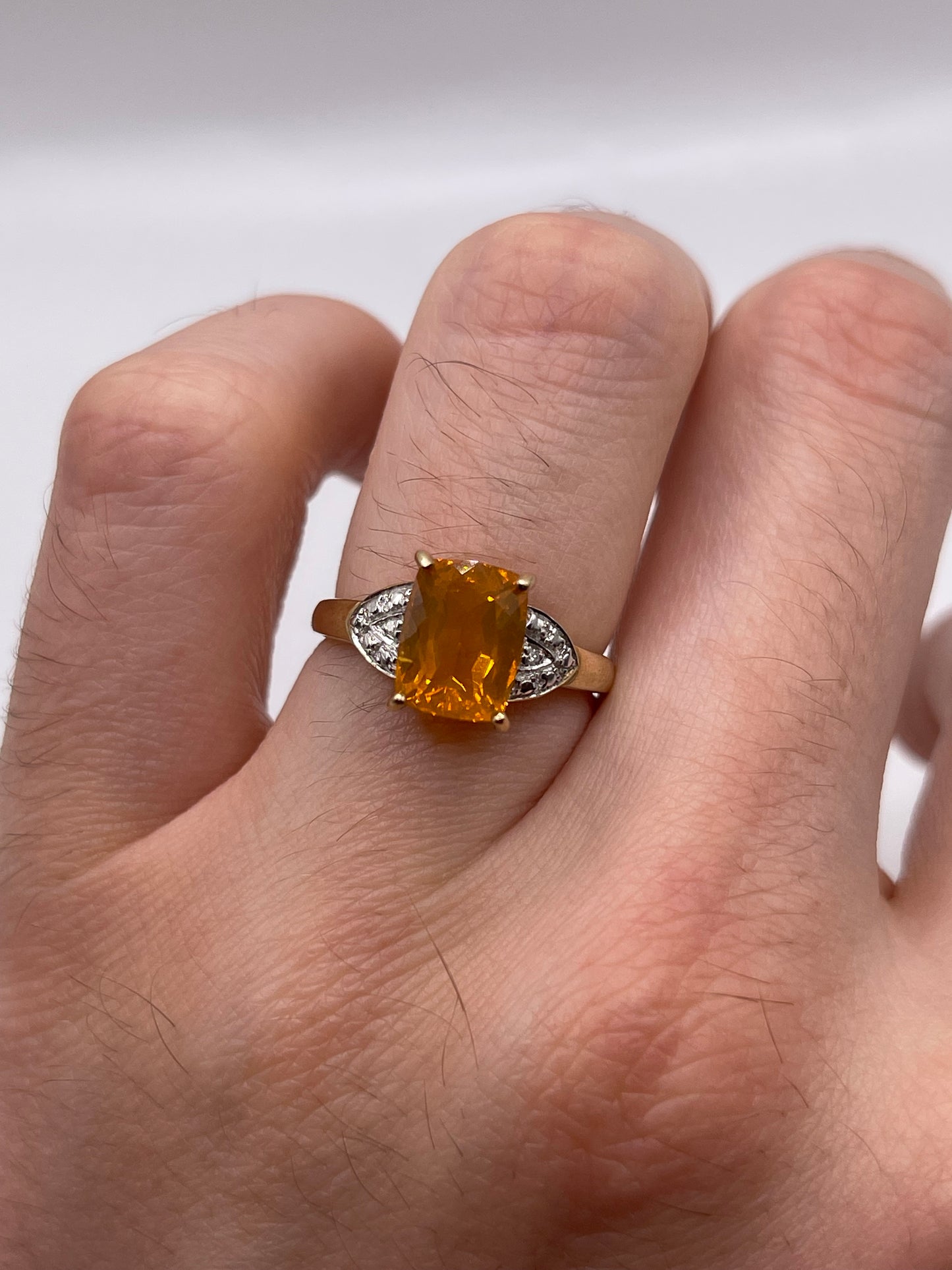9ct gold opal and diamond ring