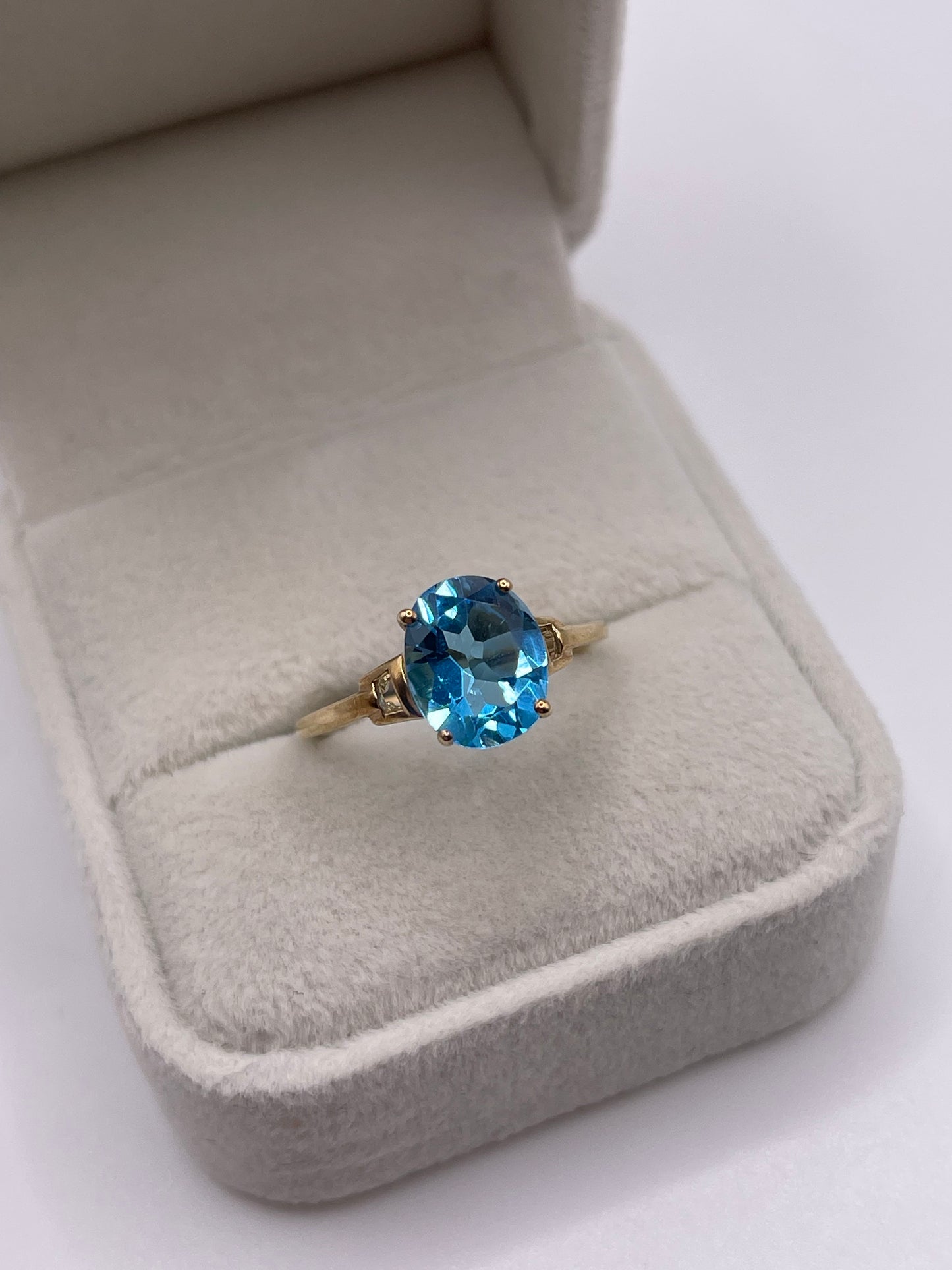 9ct gold blue topaz ring