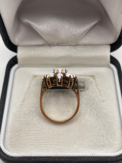 9ct gold opal cluster ring