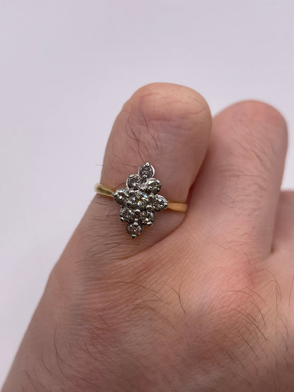 18ct gold diamond cluster ring