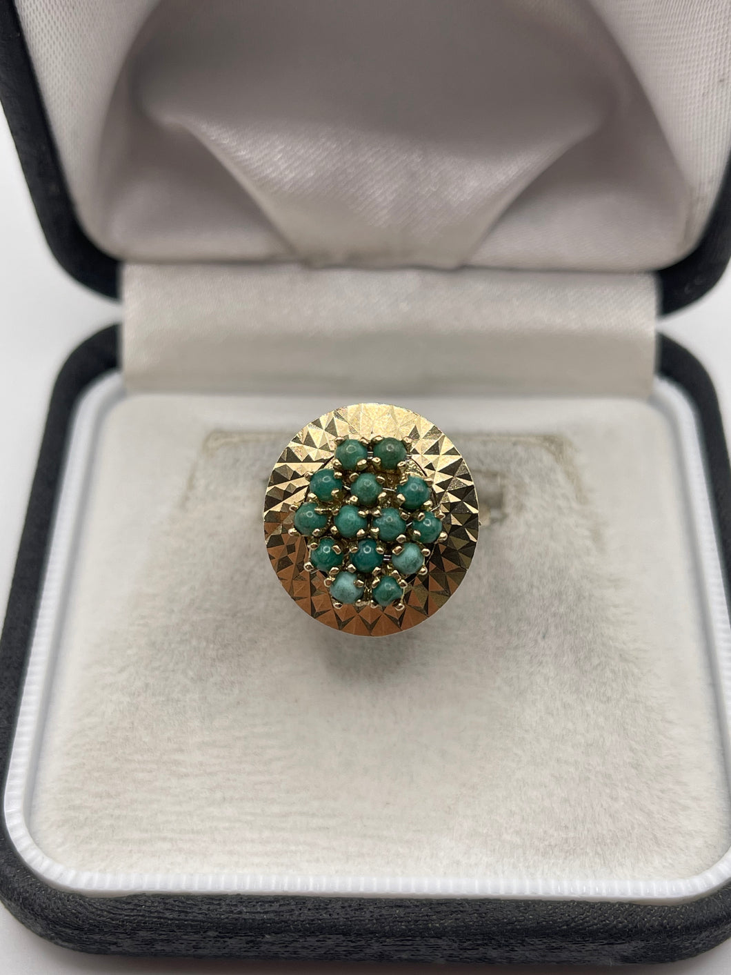 9ct gold turquoise cluster ring