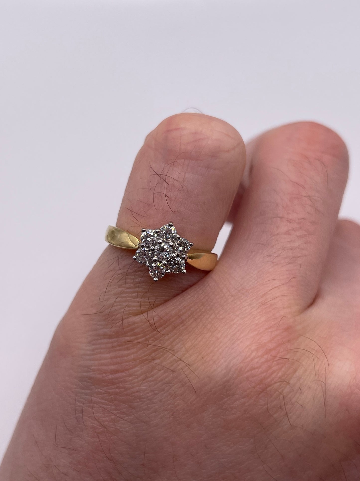 18ct gold diamond cluster ring
