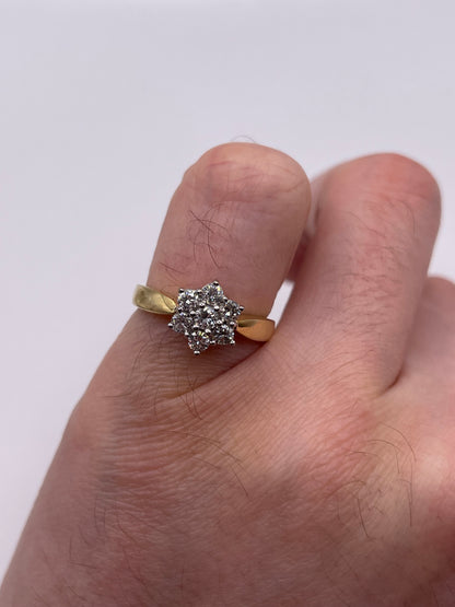 18ct gold diamond cluster ring