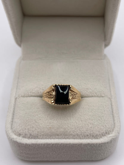 9ct gold onyx signet ring
