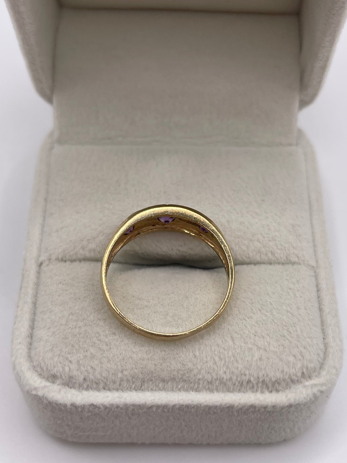9ct gold amethyst gypsy ring