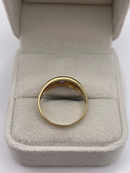9ct gold amethyst gypsy ring