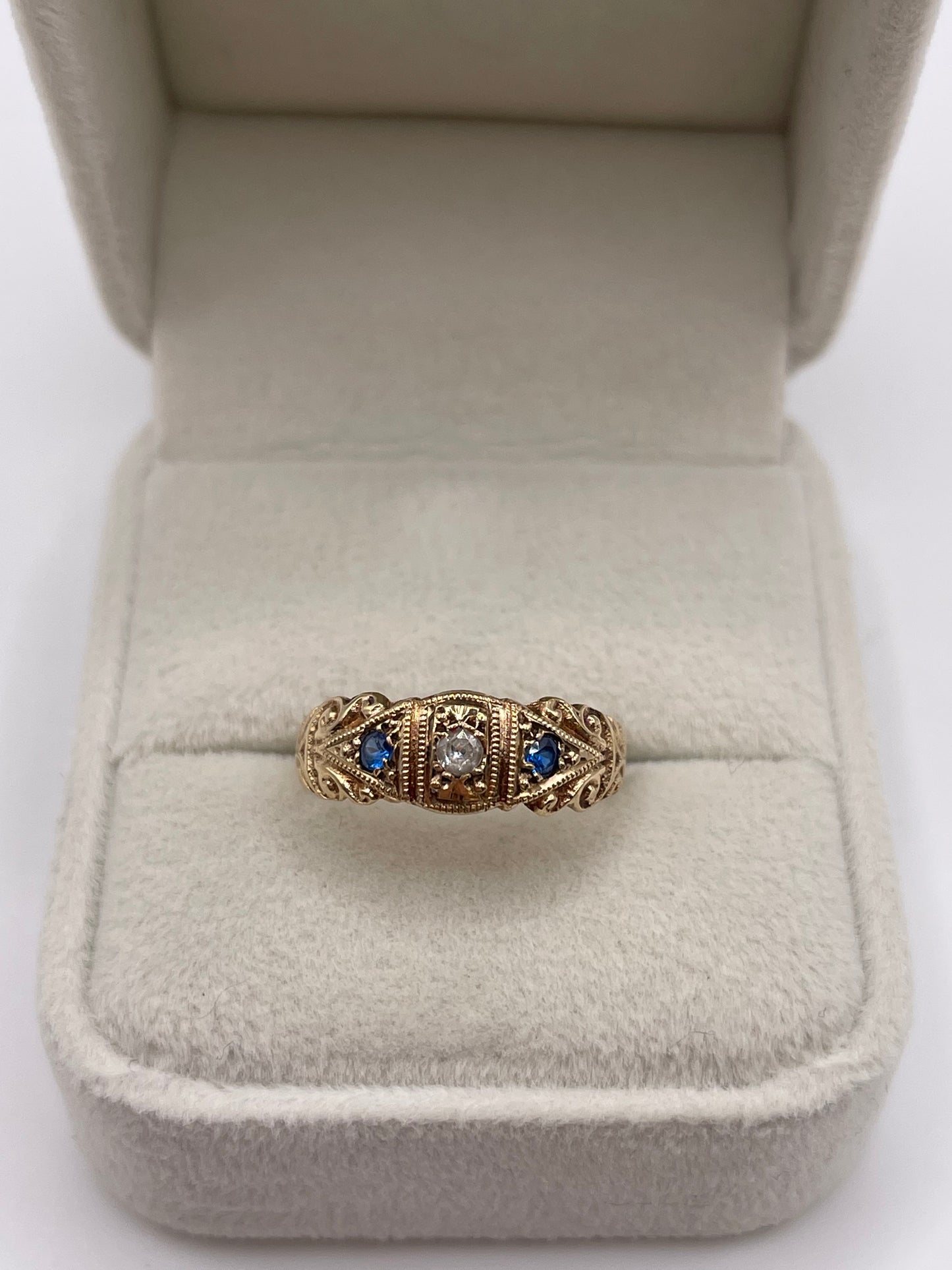 9ct gold paste gypsy ring