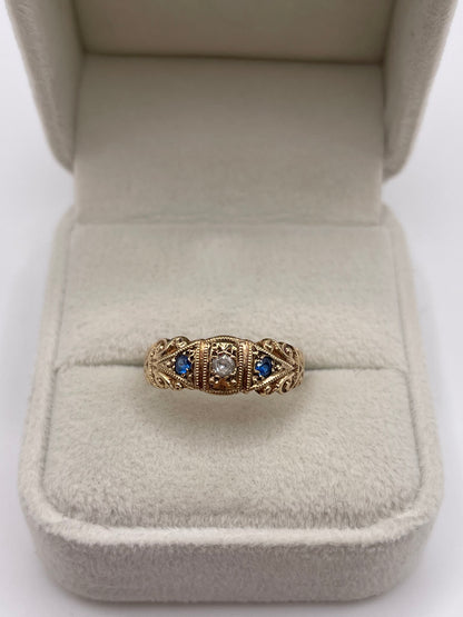 9ct gold paste gypsy ring