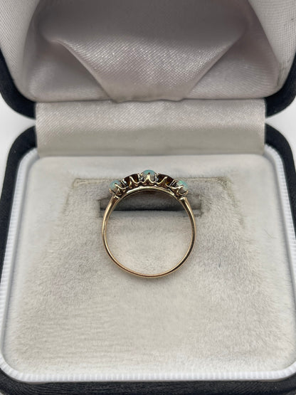 9ct rose gold opal and citrine ring