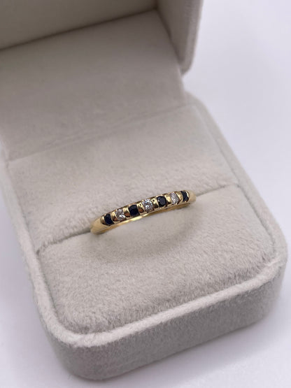 9ct gold sapphire and diamond ring