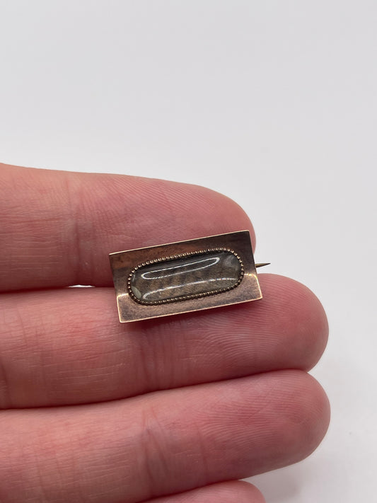 9ct rose gold mourning brooch