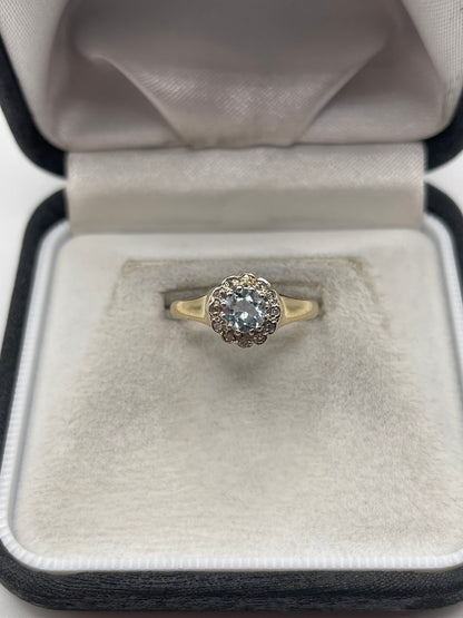 9ct gold topaz and diamond ring