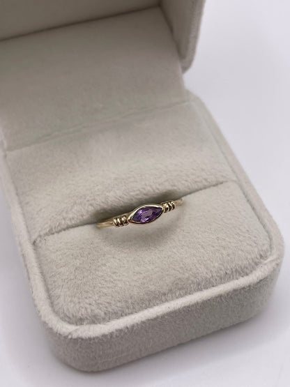 9ct gold amethyst ring