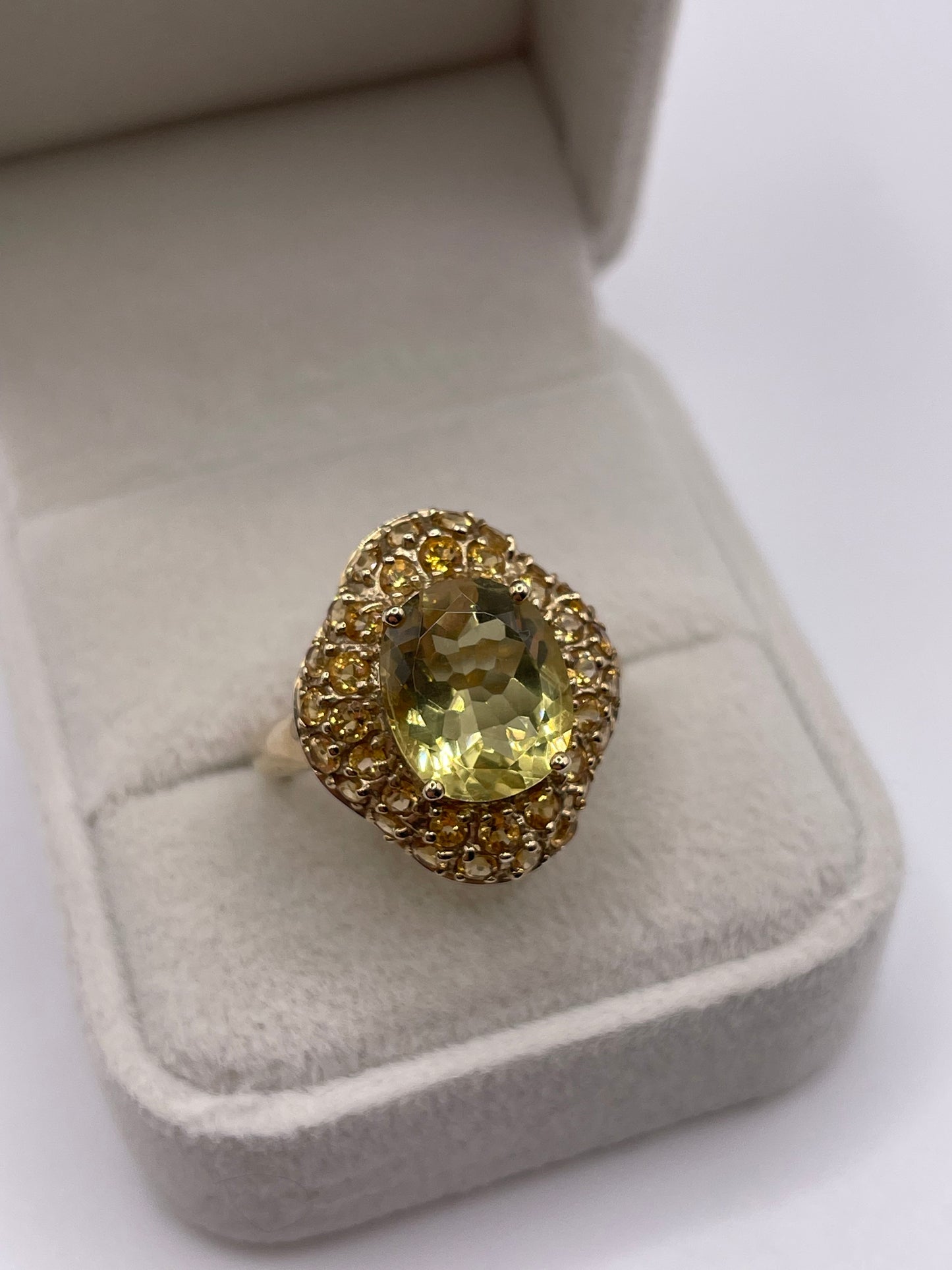 9ct gold citrine cluster ring