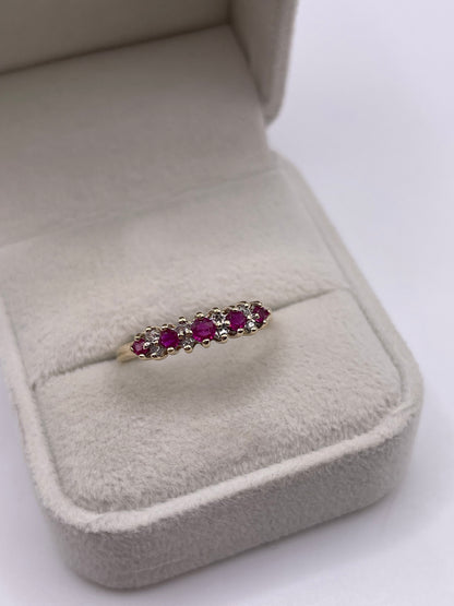 9ct gold ruby and diamond ring