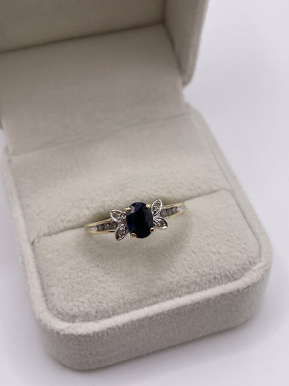 9ct gold sapphire and diamond ring