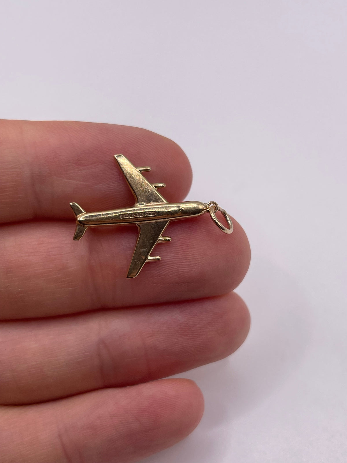 9ct gold aeroplane charm
