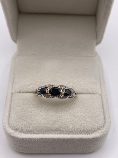 9ct gold sapphire and diamond ring