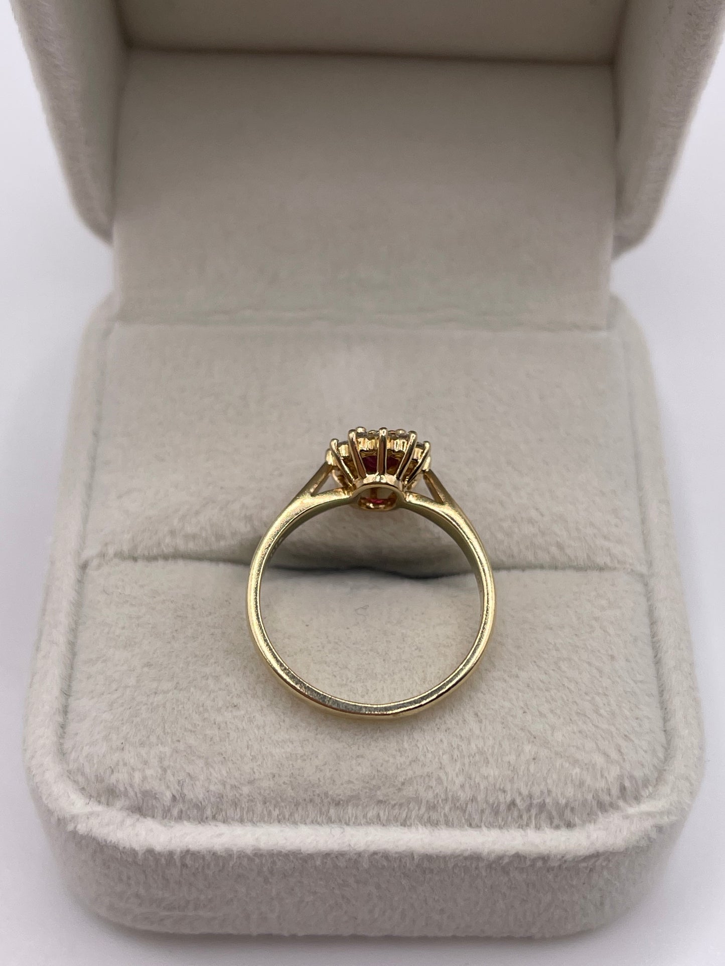 9ct gold ruby and diamond ring