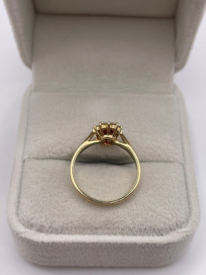 9ct gold ruby and diamond ring