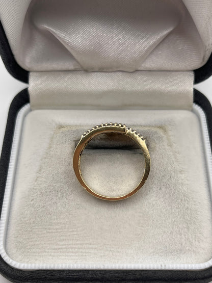 9ct gold 50 point diamond cluster ring