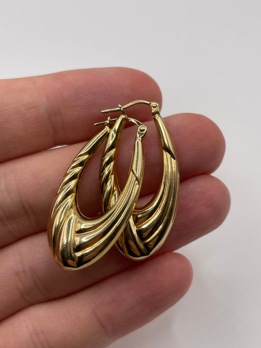 9ct gold creole earrings