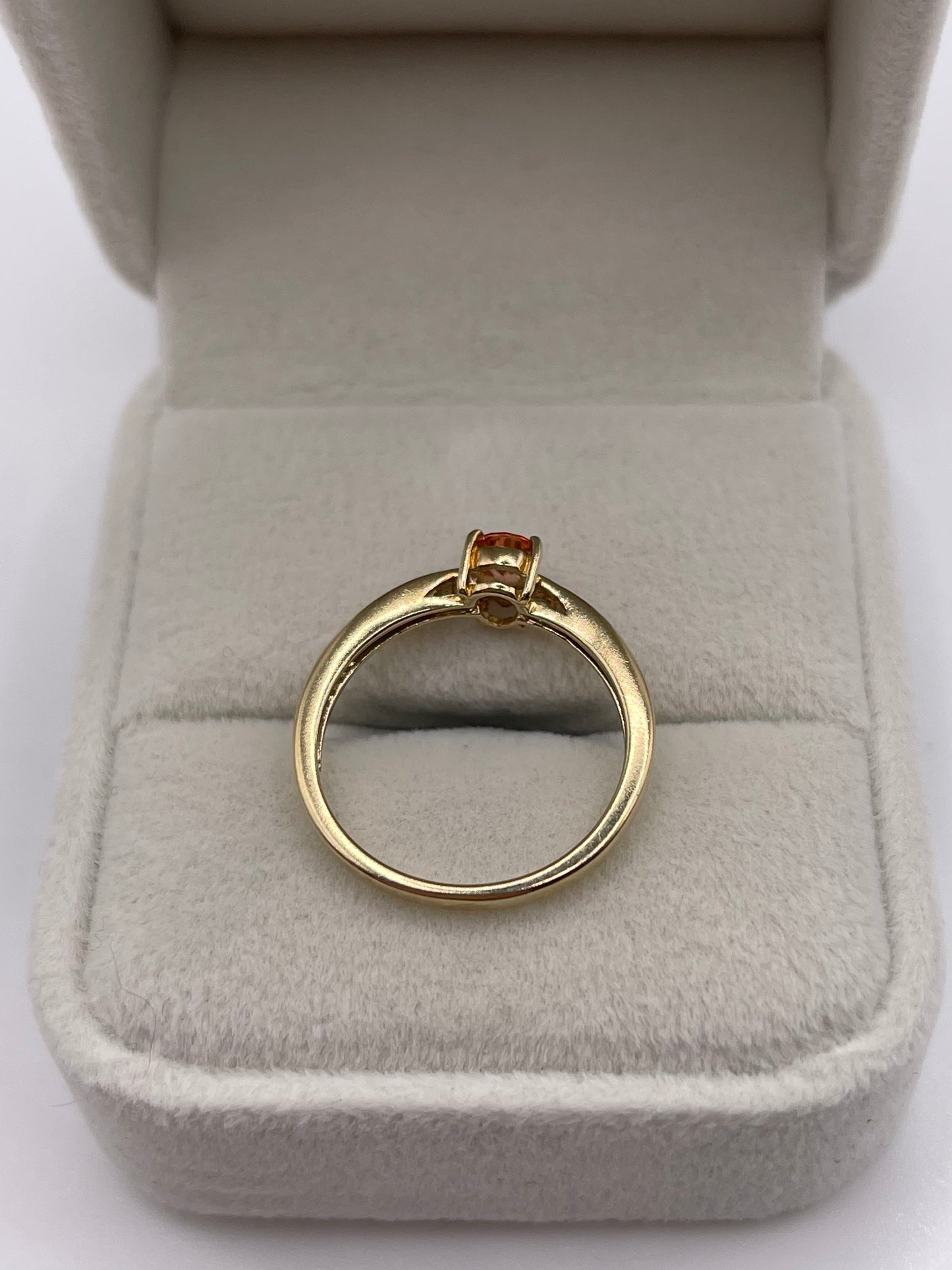 9ct gold orange sapphire ring