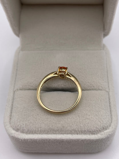 9ct gold orange sapphire ring