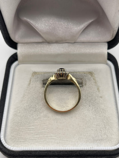 9ct gold sapphire and diamond ring