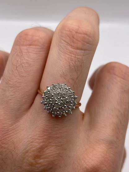 9ct gold diamond cluster ring