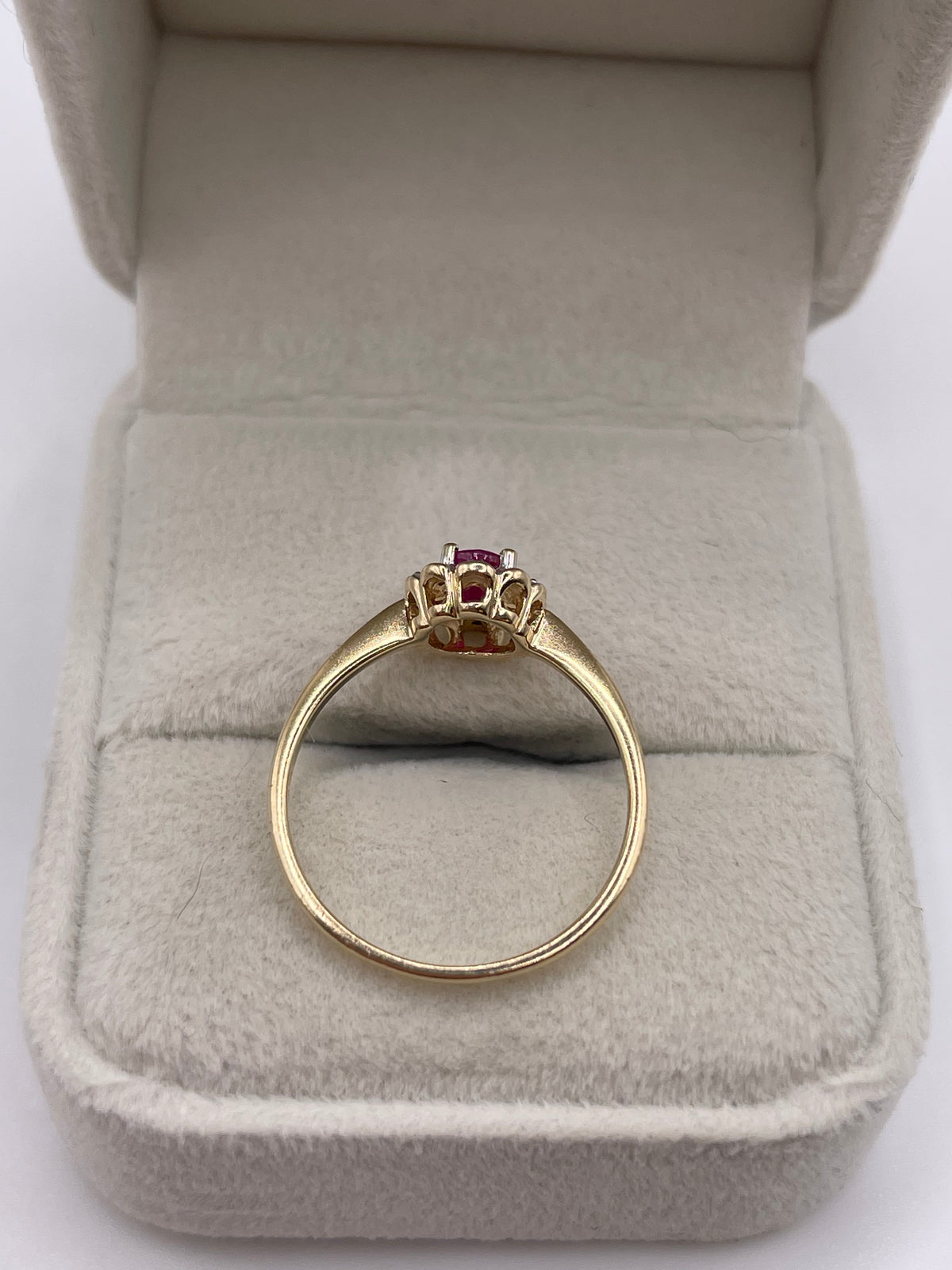 9ct gold ruby and diamond ring