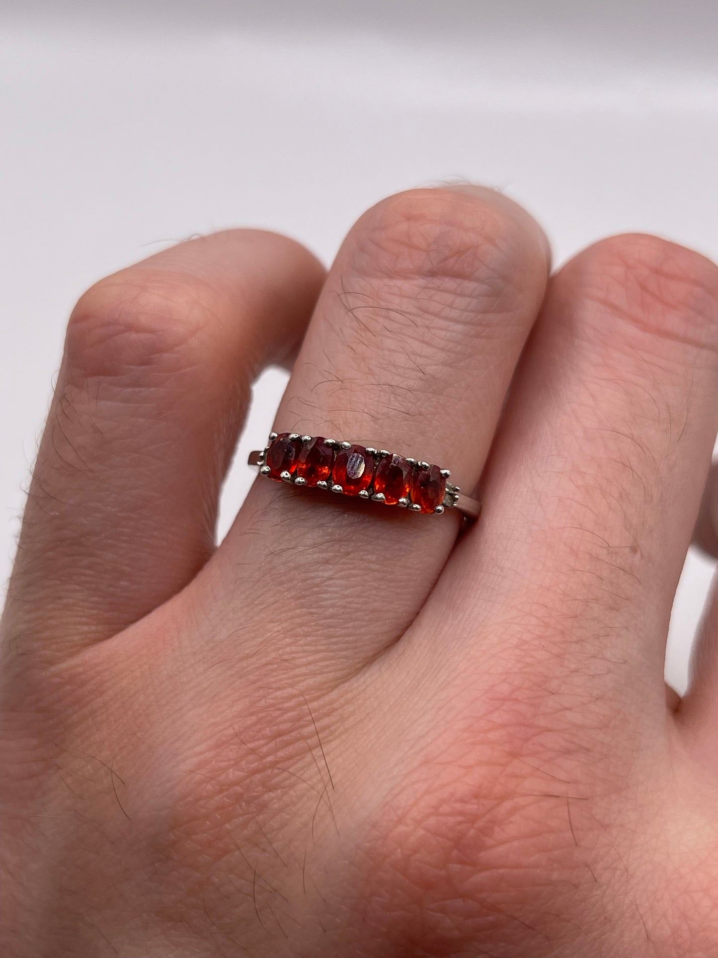Silver fancy sapphire and diamond ring