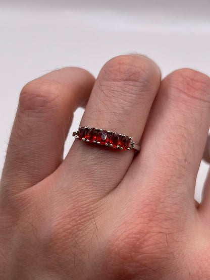 Silver fancy sapphire and diamond ring