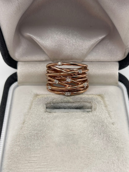 9ct rose gold diamond ring