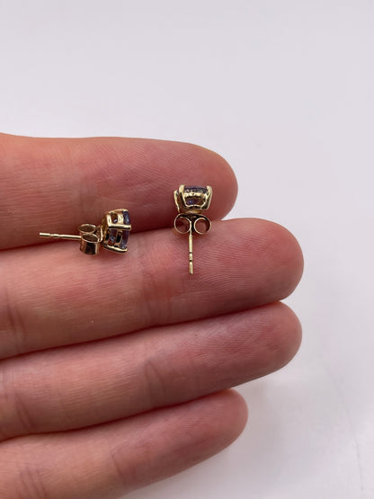 9ct gold tanzanite earrings