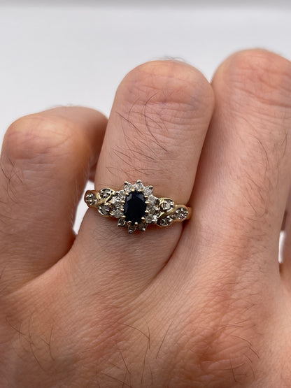 9ct gold sapphire and diamond ring