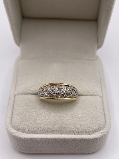 9ct gold diamond cluster ring