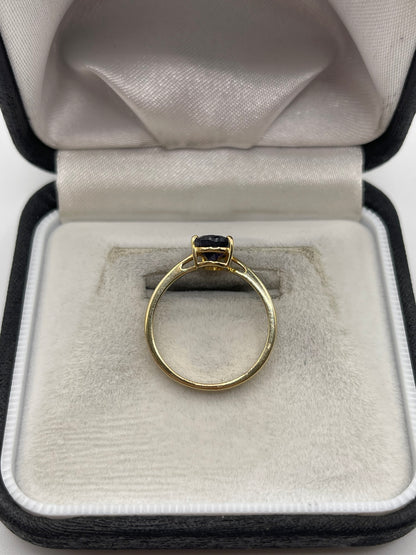 9ct gold blueberry quartz ring