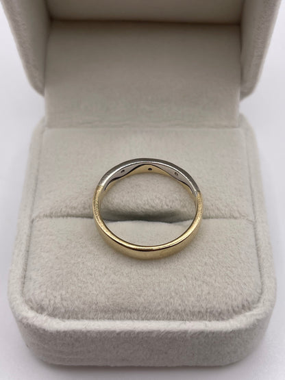 9ct two tone gold diamond ring